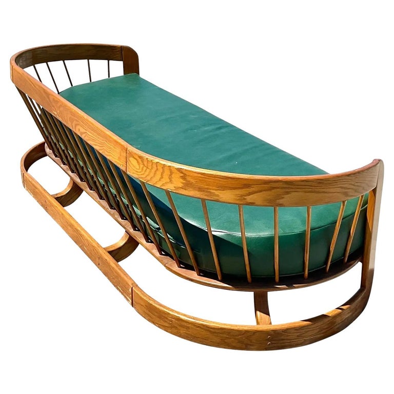 Vintage 80s Howard Furniture Curved Wood Sofa at 1stDibs vintage