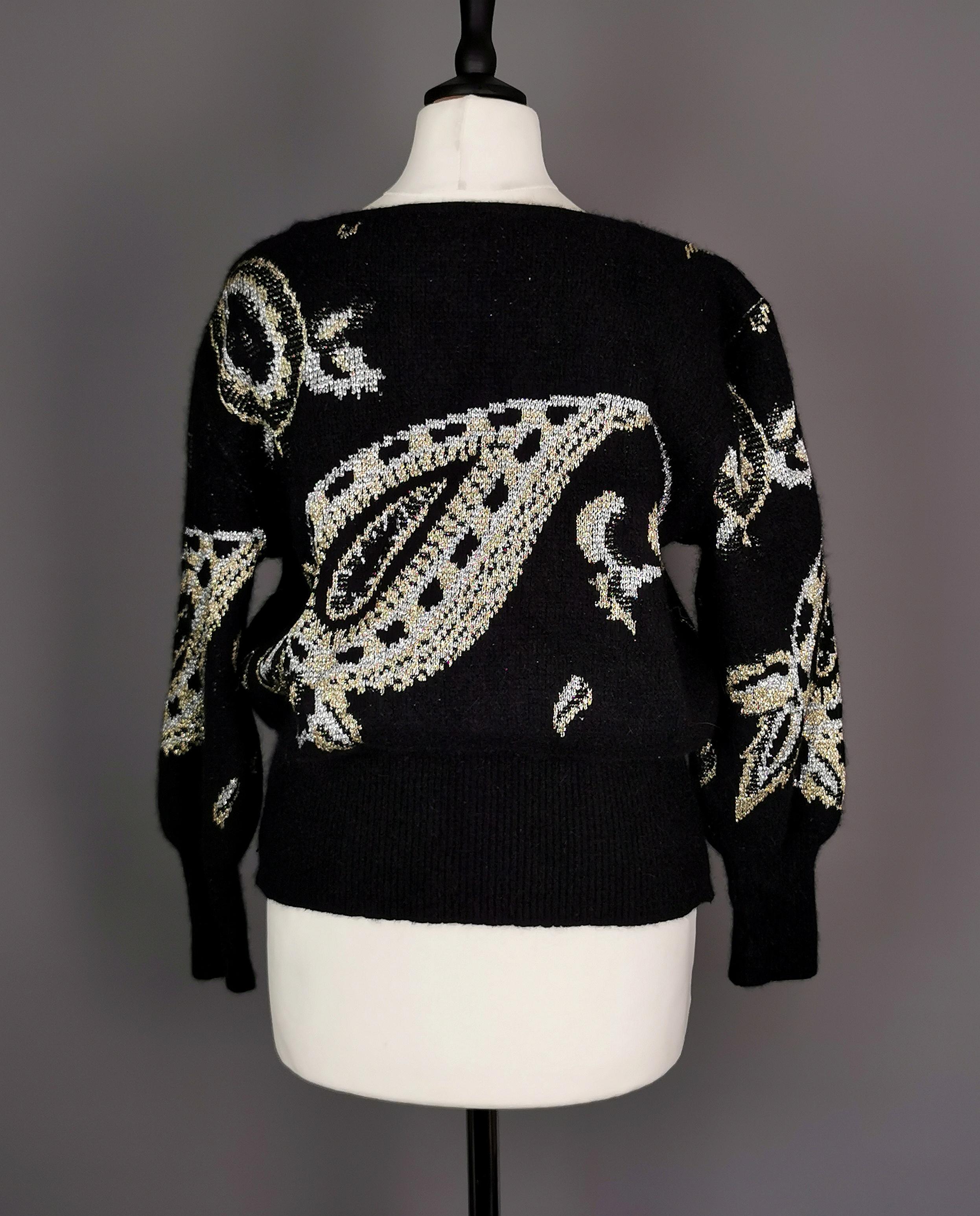 Vintage 80s metallic knit sweater, Mondi  5