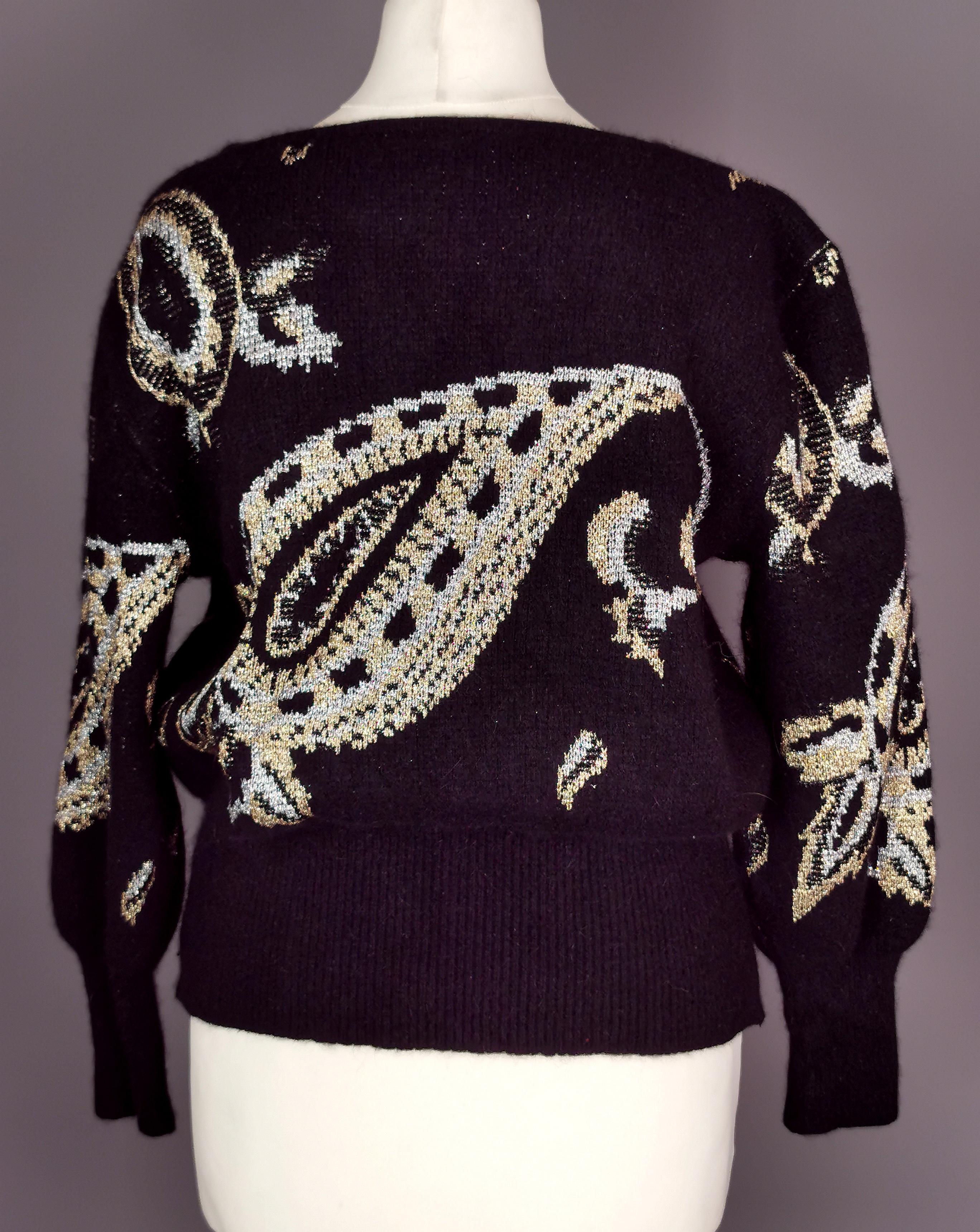 Vintage 80s metallic knit sweater, Mondi  6