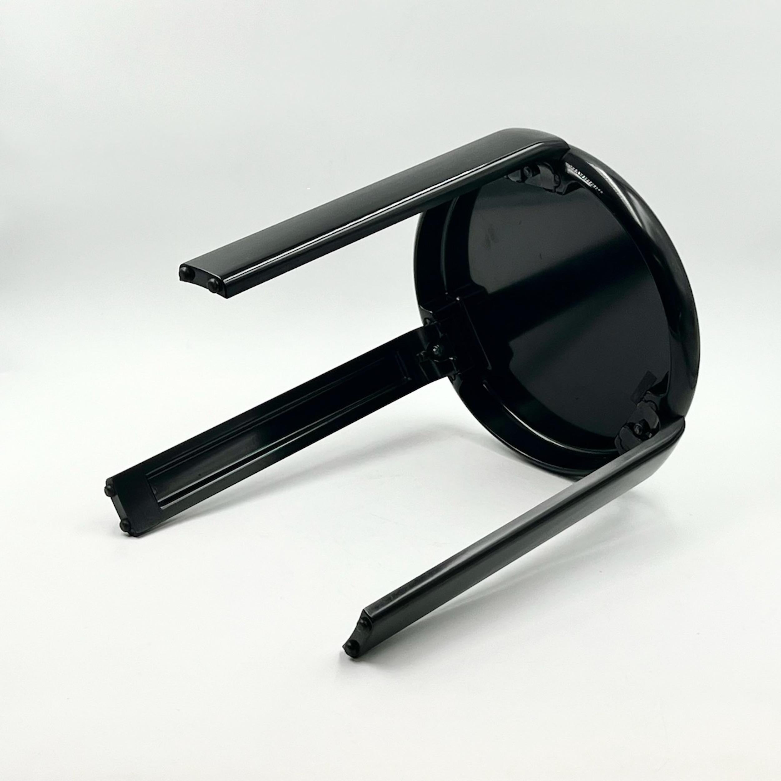 Vintage 80s Minimalist Stool 'Trix' by Metalplastica Lucchese in Black Melamine 2