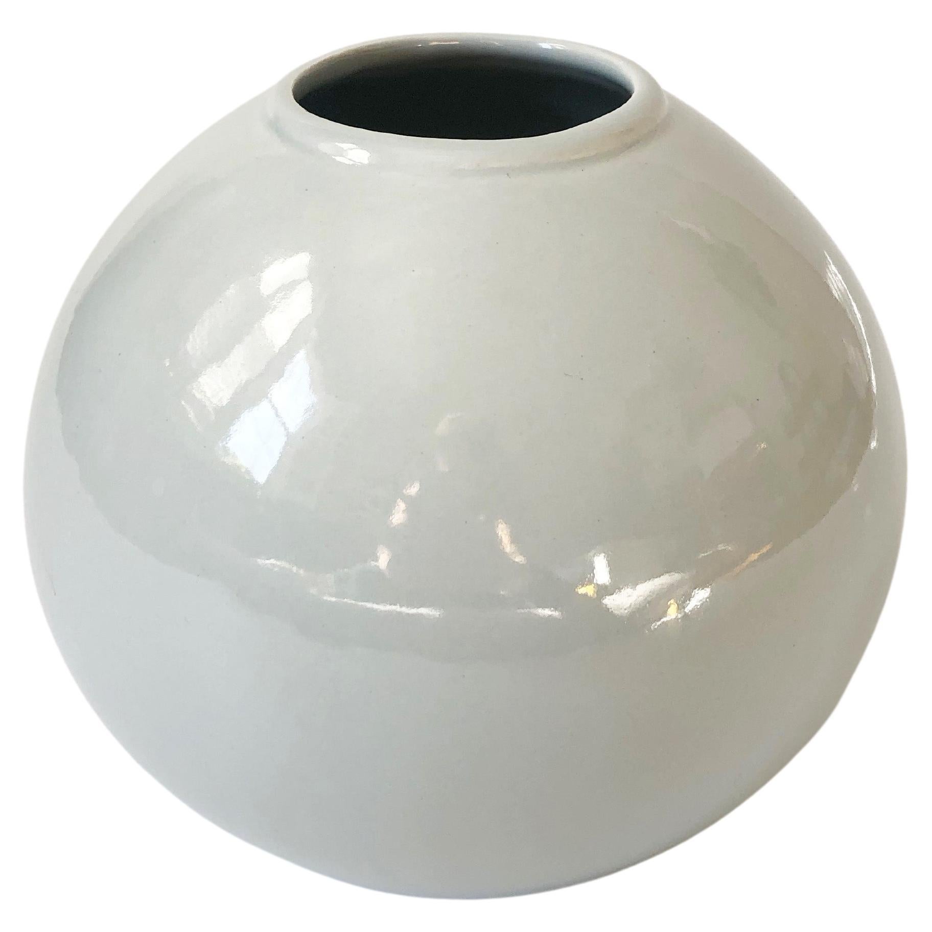Vintage 80s Modern Gray Sphere Vase