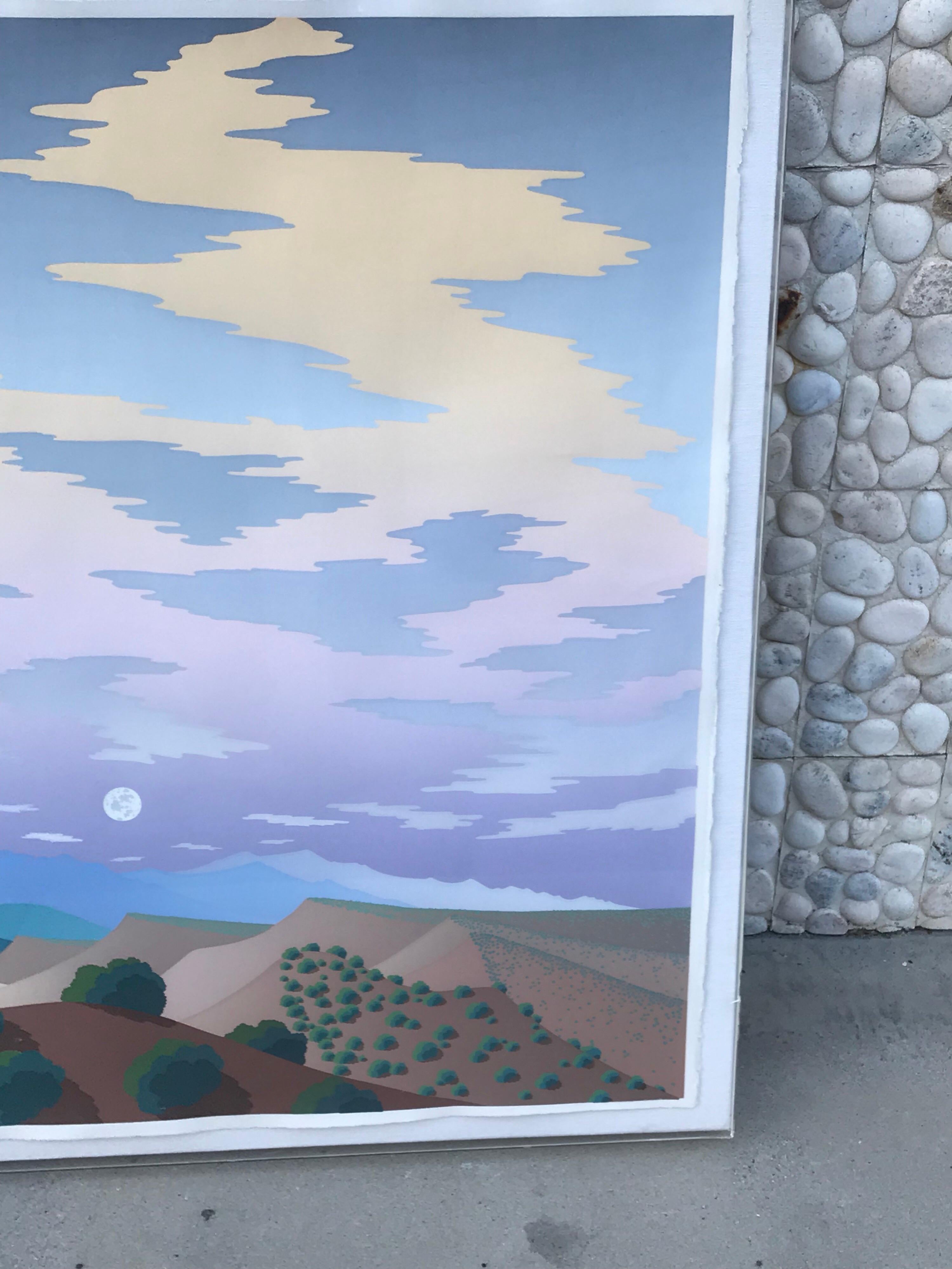 Paper Vintage 1980s Modernist Desert Landscape Silkscreen by Arizona Artist Doug West