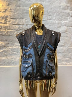 Vintage 80s Navajo Denim Waistcoat