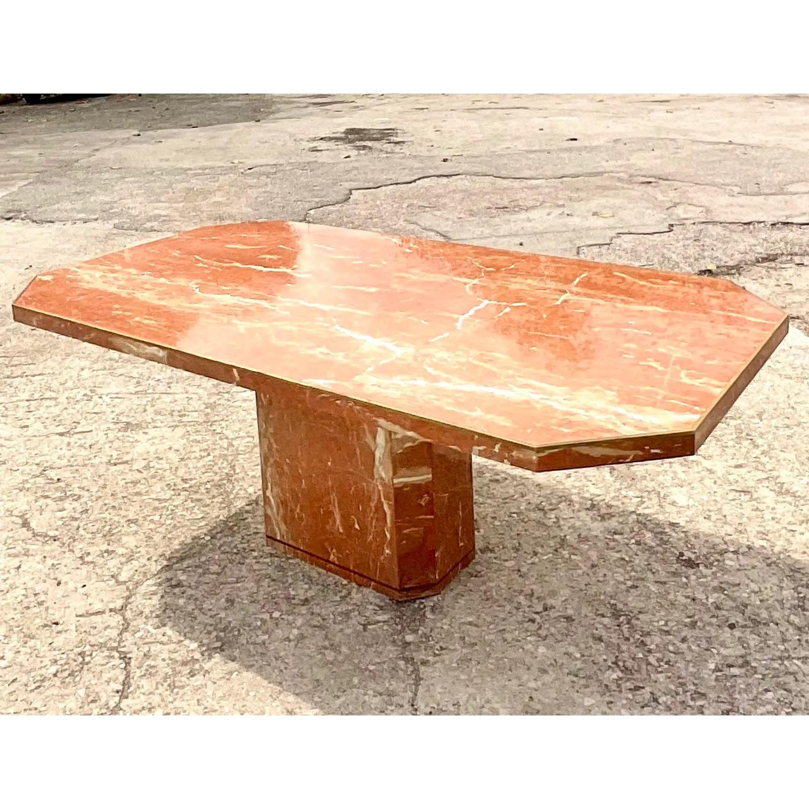 Late 20th Century Vintage 80s Roche Bobois Violete Italian Marble Dining Table
