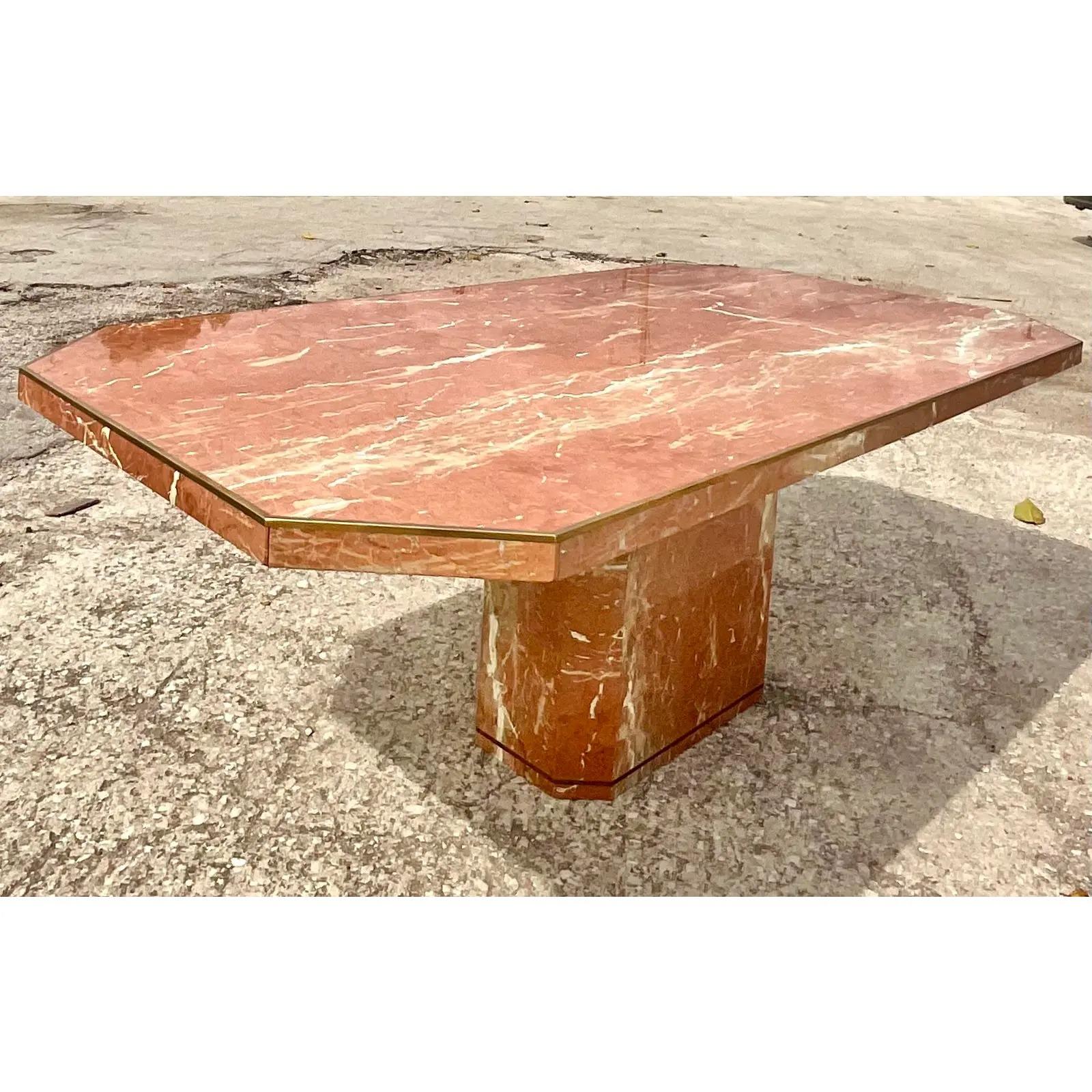 Vintage 80s Roche Bobois Violete Italian Marble Dining Table 2