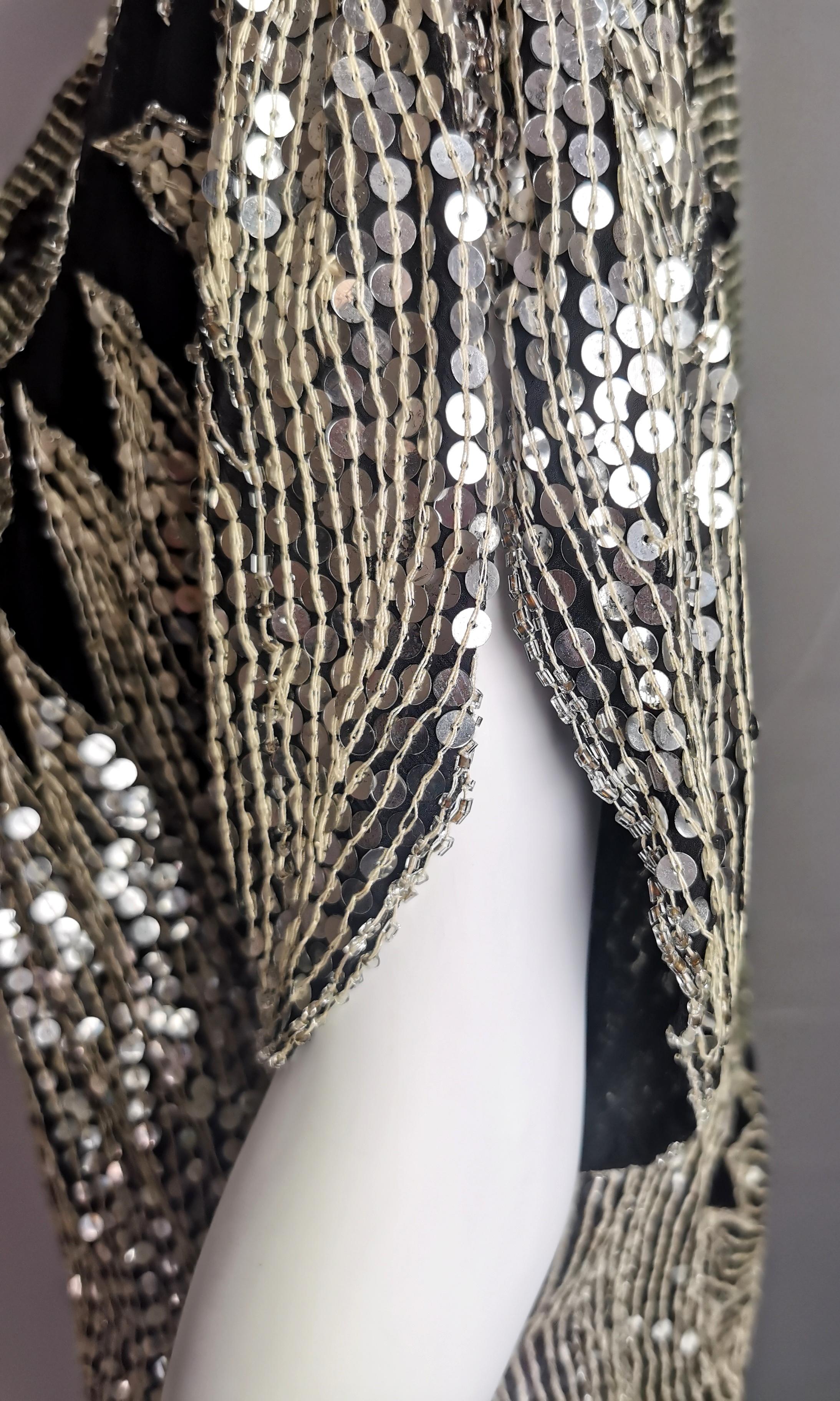 Vintage 80s sequin butterfly top, Silk, beadwork 9