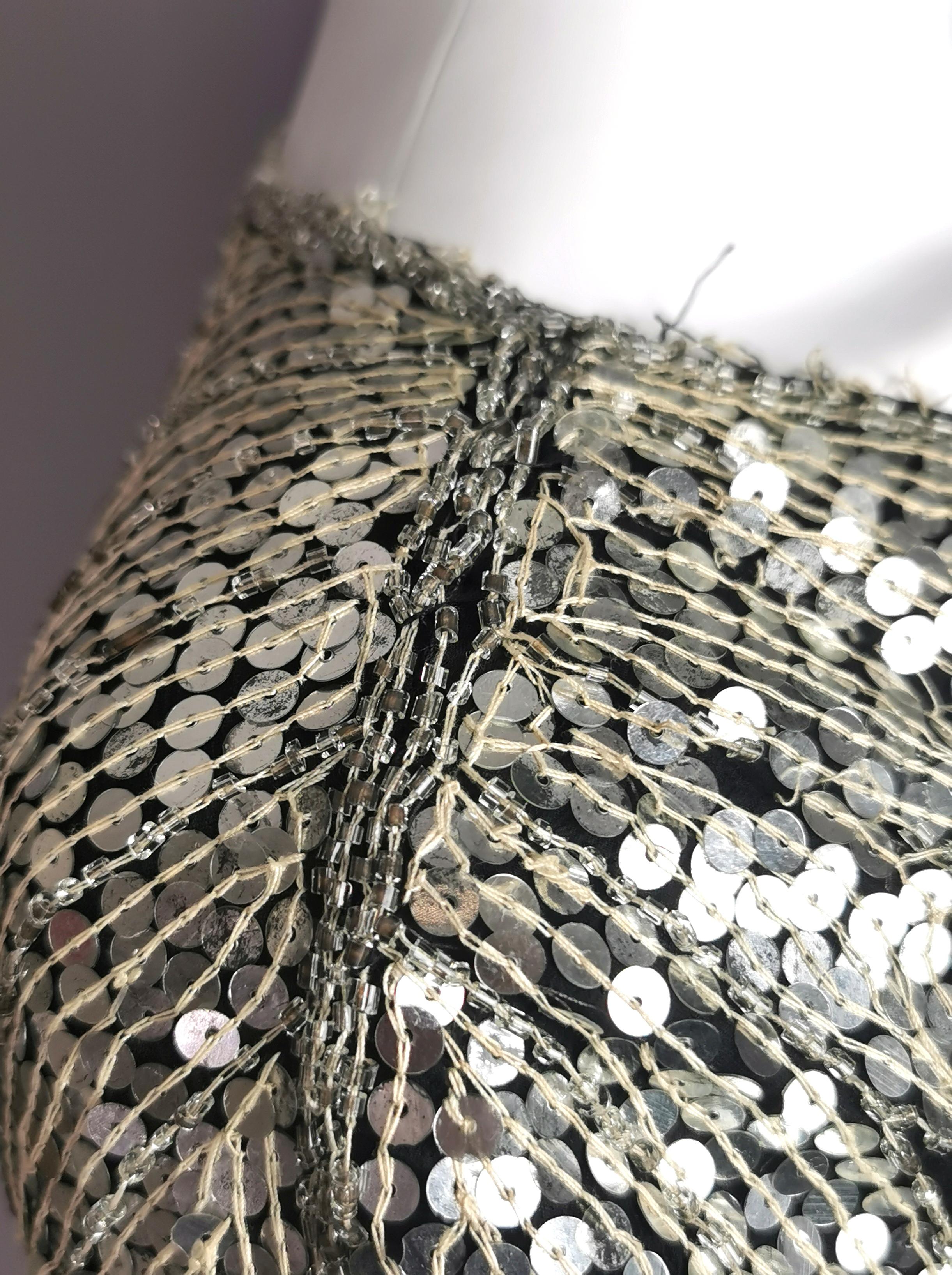 Vintage 80s sequin butterfly top, Silk, beadwork 5