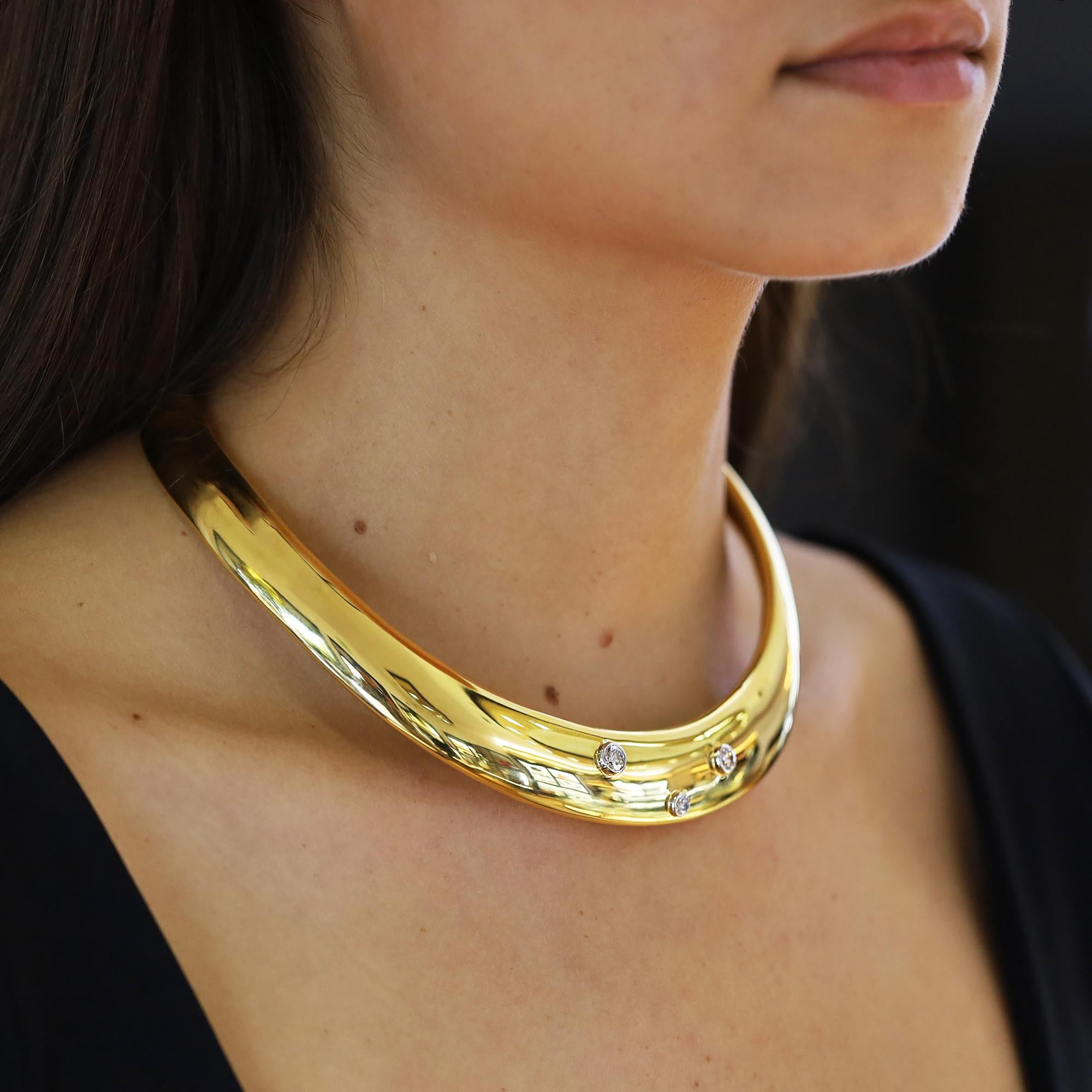 Vintage 80's Tiffany & Co Paloma Picasso Diamond 18k Golding Co. Halskette (Zeitgenössisch) im Angebot