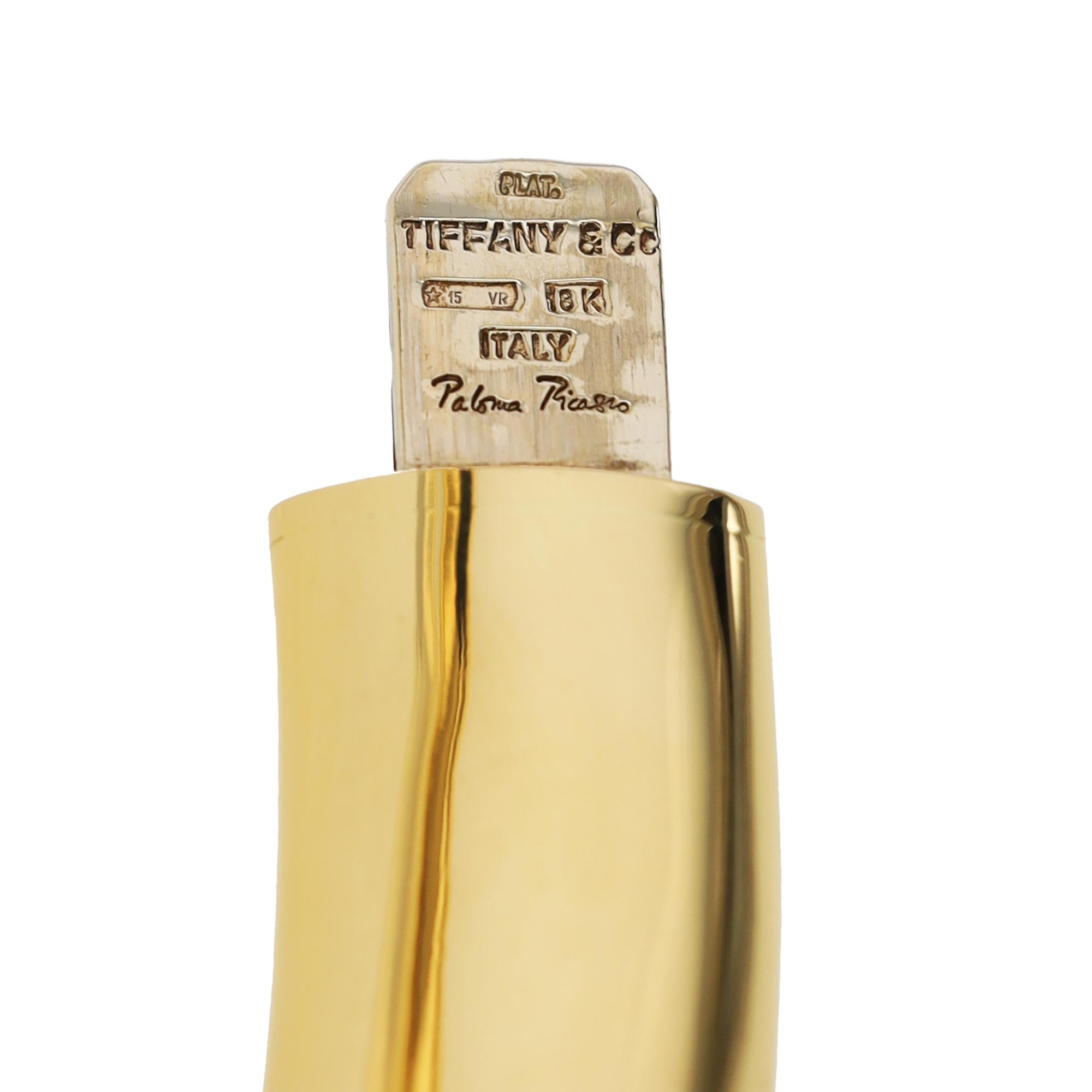 Vintage 80's Tiffany & Co Paloma Picasso Diamond 18k Golding Co. Halskette (Brillantschliff) im Angebot