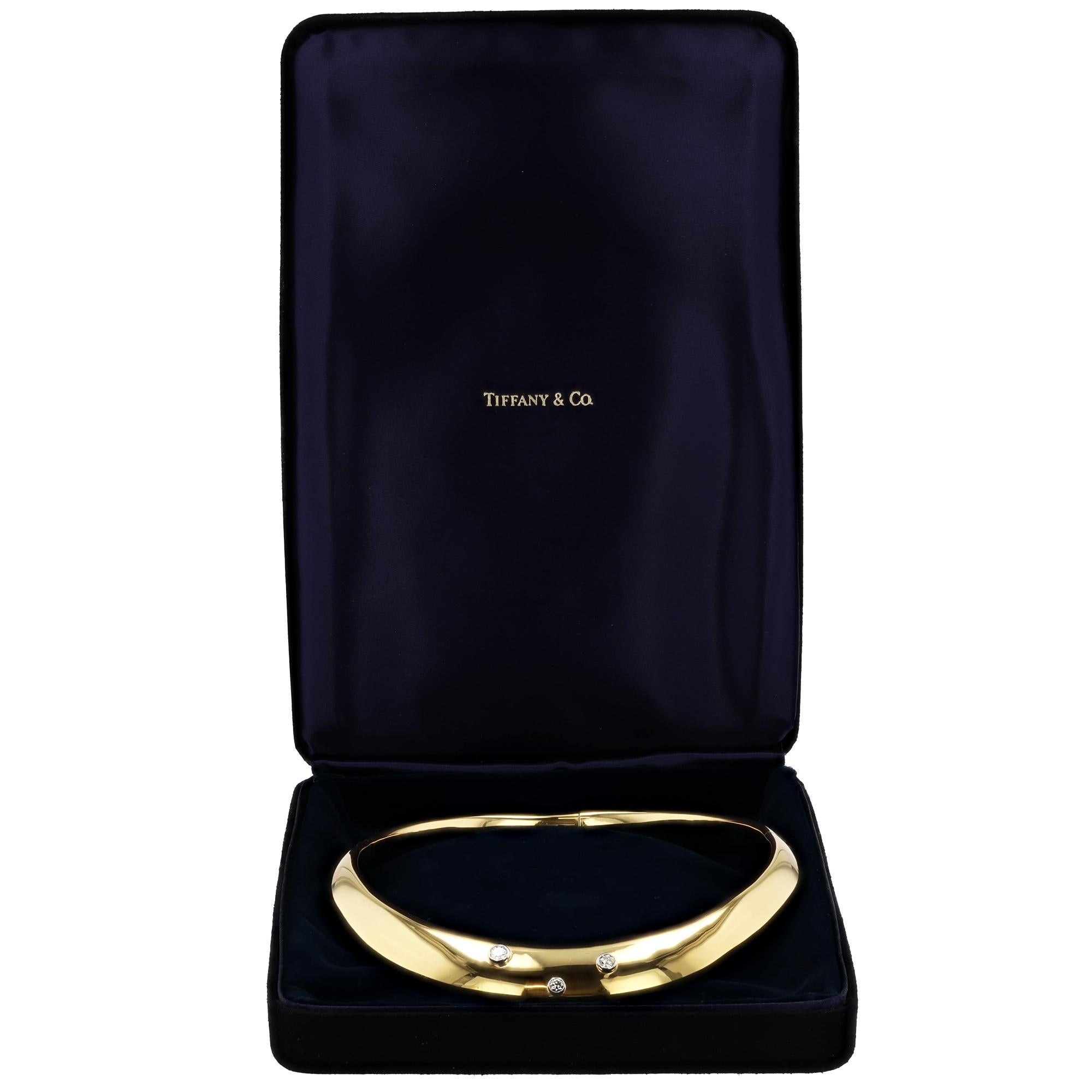 Vintage 80's Tiffany & Co Paloma Picasso Diamond 18k Golding Co. Halskette im Zustand „Gut“ im Angebot in Santa Barbara, CA