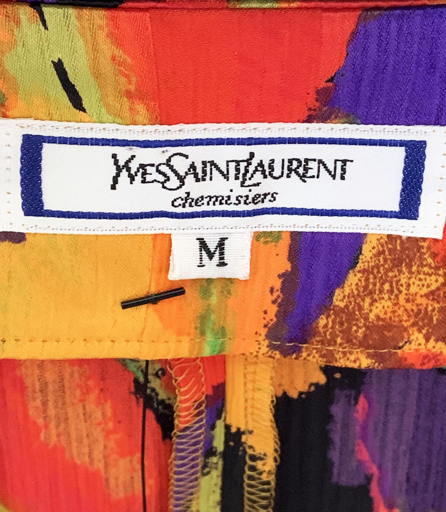 Vintage anni '80 Yves Saint Laurent Camicetta di seta a portafoglio Top taglia M. in vendita 5