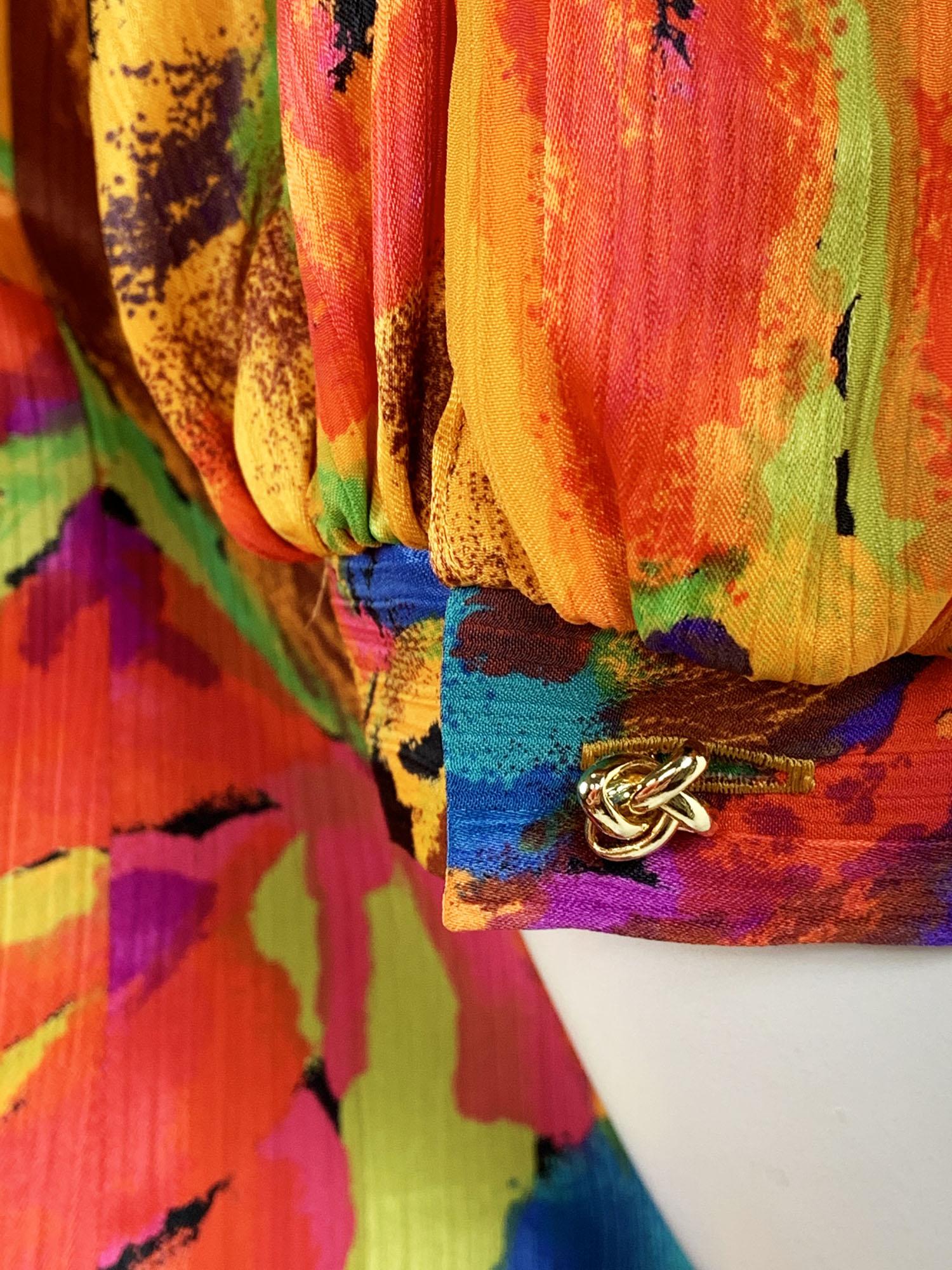 Vintage anni '80 Yves Saint Laurent Camicetta di seta a portafoglio Top taglia M. in vendita 4