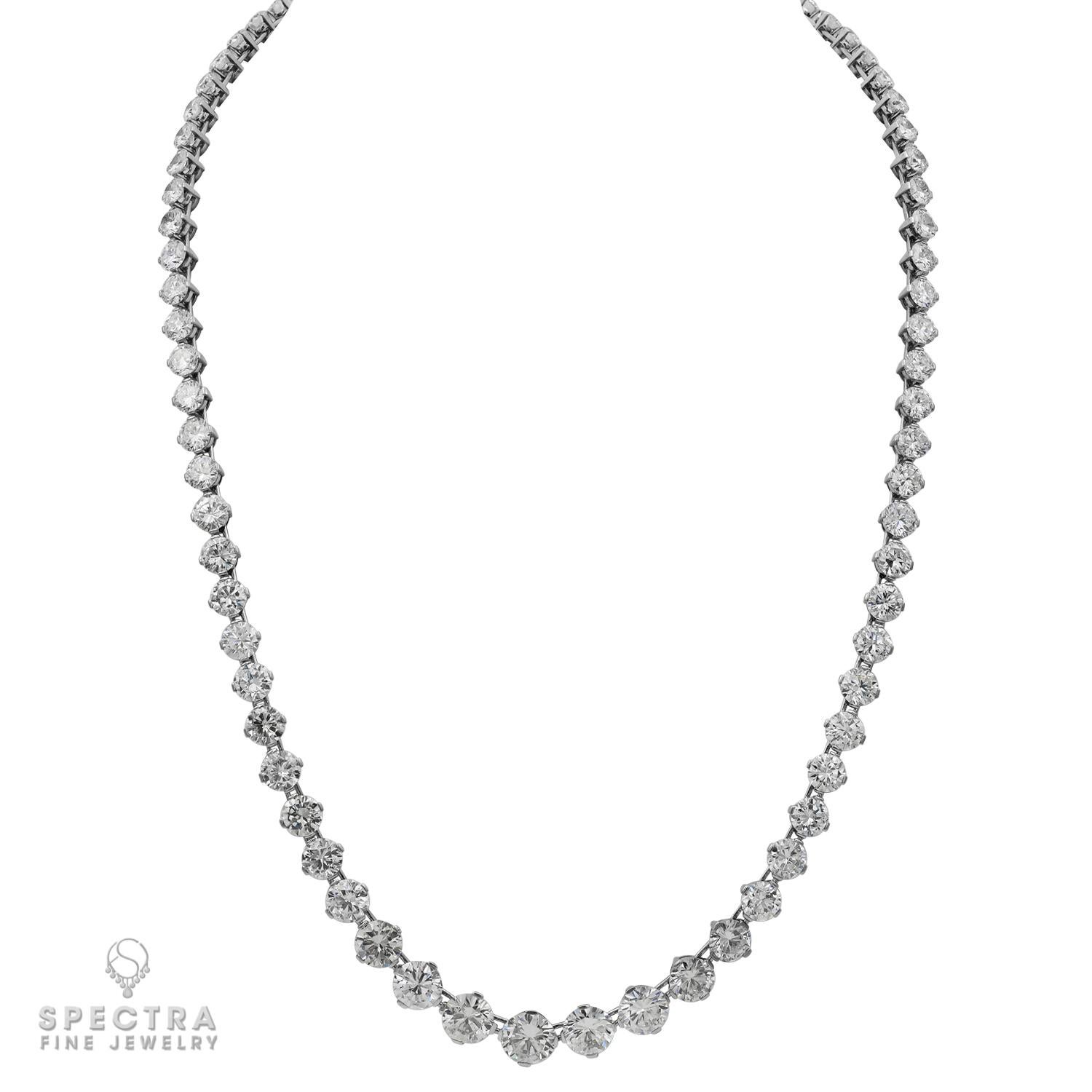 vintage diamond tennis necklace