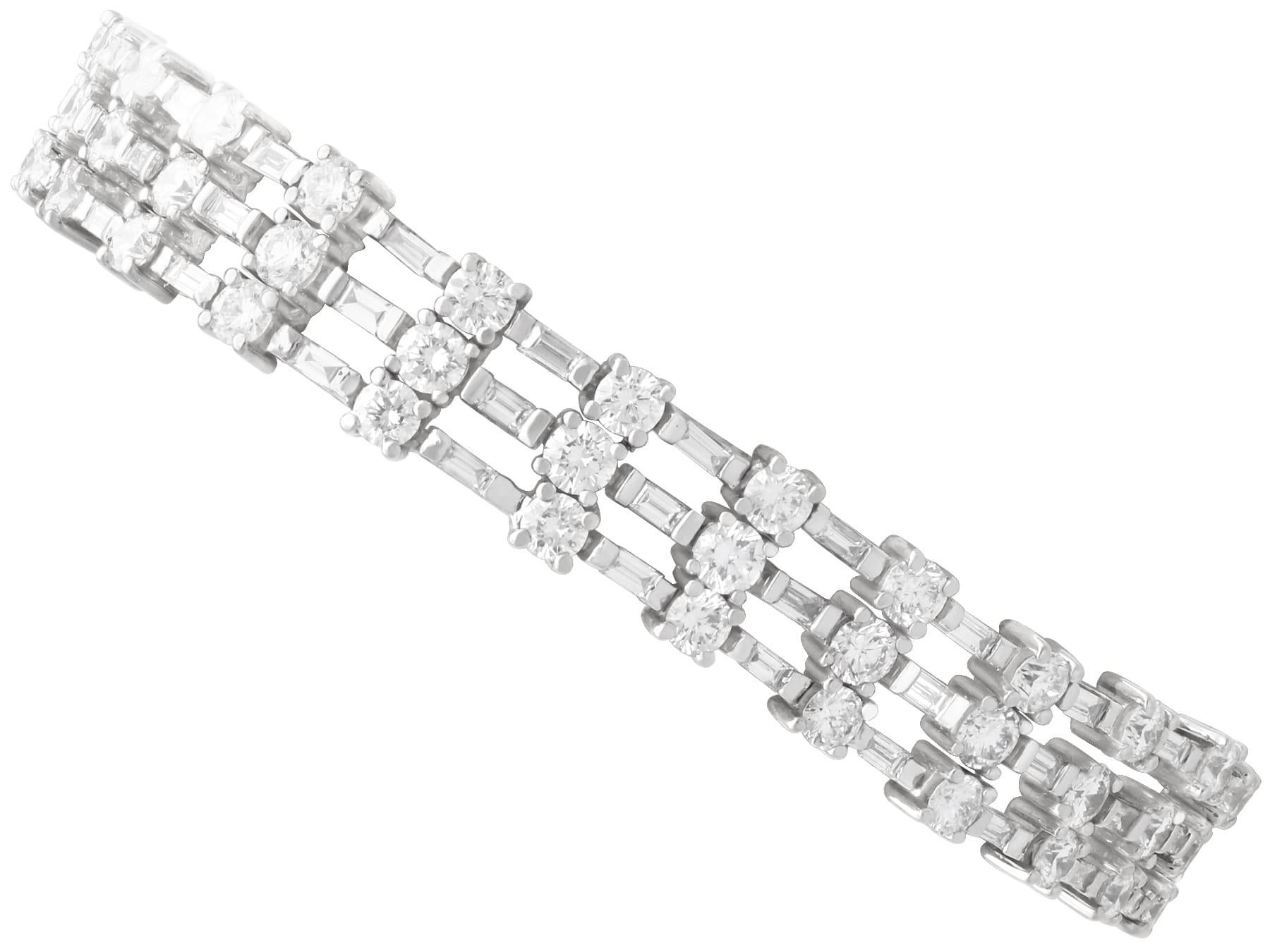 Bracciale vintage con diamanti da 8,10 carati e oro bianco 18k Circa 1950