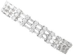 Bracciale vintage con diamanti da 8,10 carati e oro bianco 18k Circa 1950