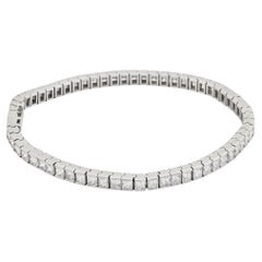 Vintage 8.10 carat princess cut diamond platinum tennis bracelet