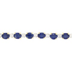 Vintage 8.10ct Sapphire and Diamond Bracelet, c.1980s