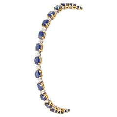 Vintage 8.10ct Sapphire and Diamond Bracelet, c.1980s