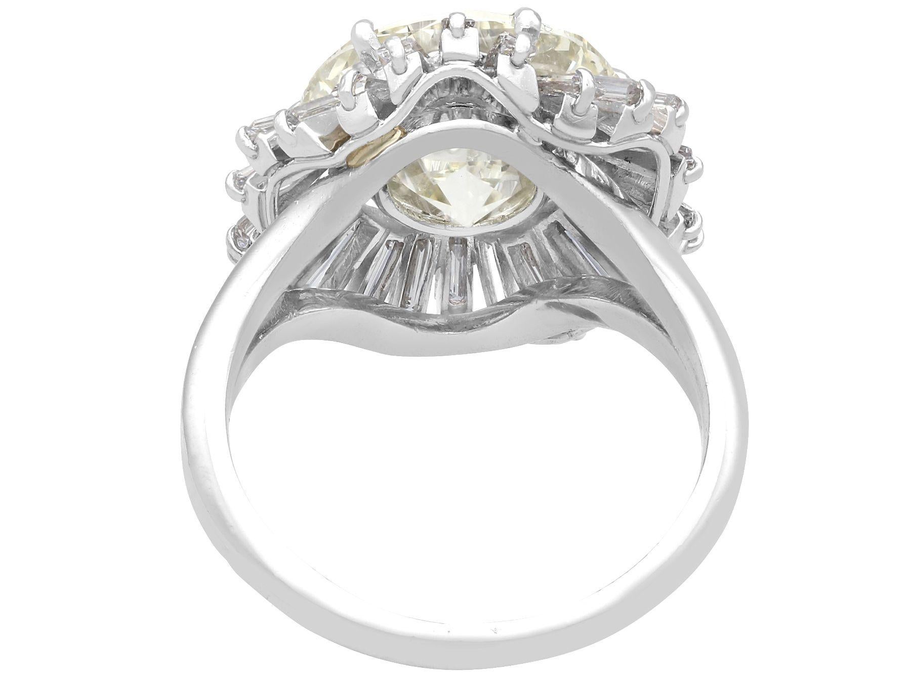Round Cut Vintage 8.24 Carat Diamond and Platinum Ring by Boucheron For Sale