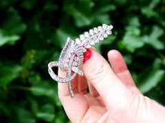 Vintage 8.25 Carat Diamond and Platinum Spray Brooch, Circa 1950