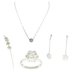 Vintage 8.30 Carat Diamonds Floral Full Jewelry Set