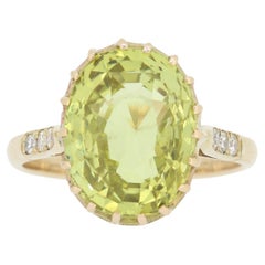 Vintage 8.35 Greenish Yellow Chrysoberyl Solitaire Ring