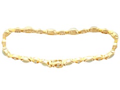 Bracelet vintage en or jaune avec chrysobéryl de 8,50 carats et diamants de 0,48 carat