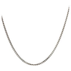 Vintage .850 Platinum Curb Cuban Link 1.60mm Chain Necklace w/ Spring Ring Clasp
