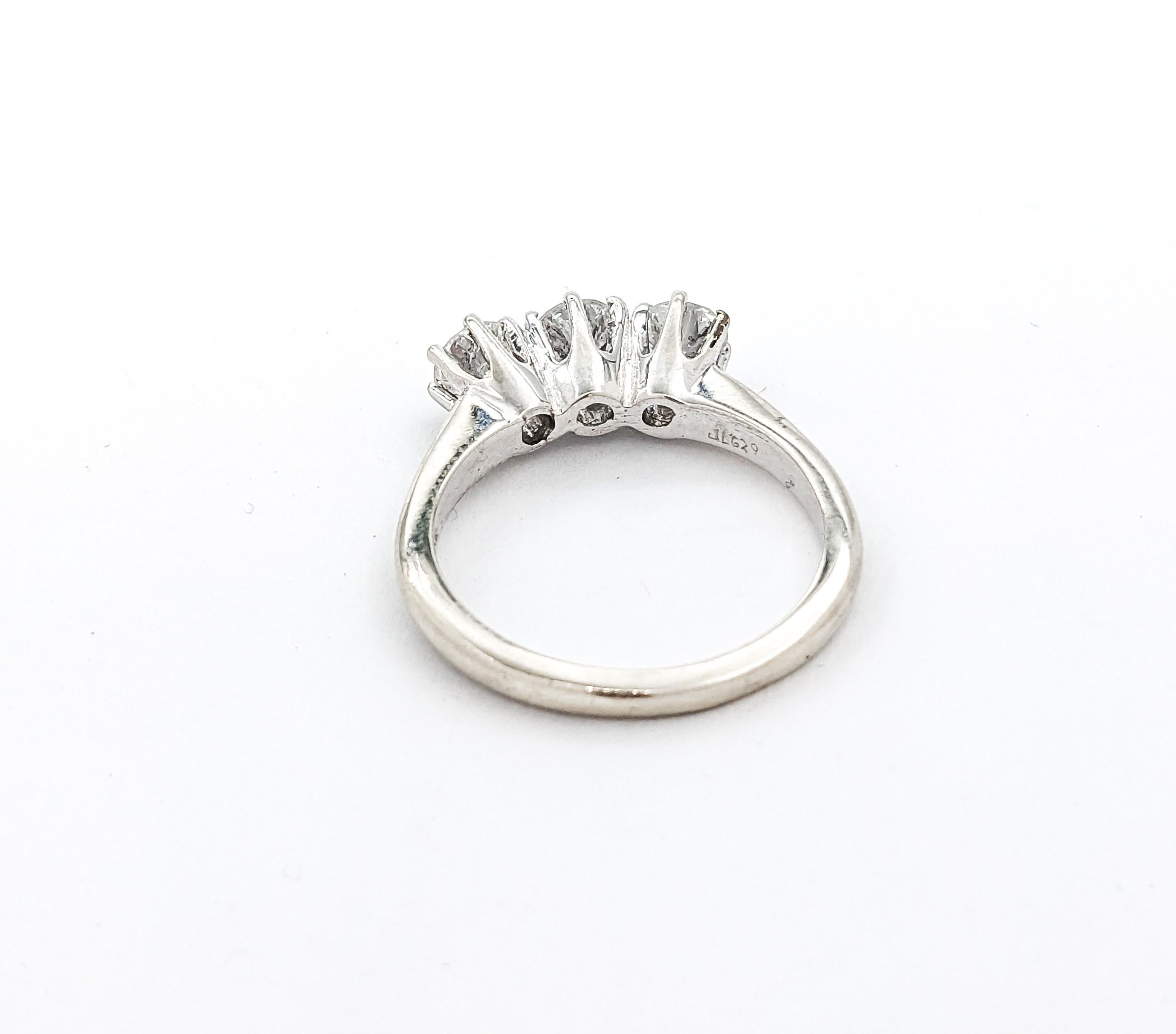 Vintage .86ctw Diamond Ring In White Gold For Sale 4