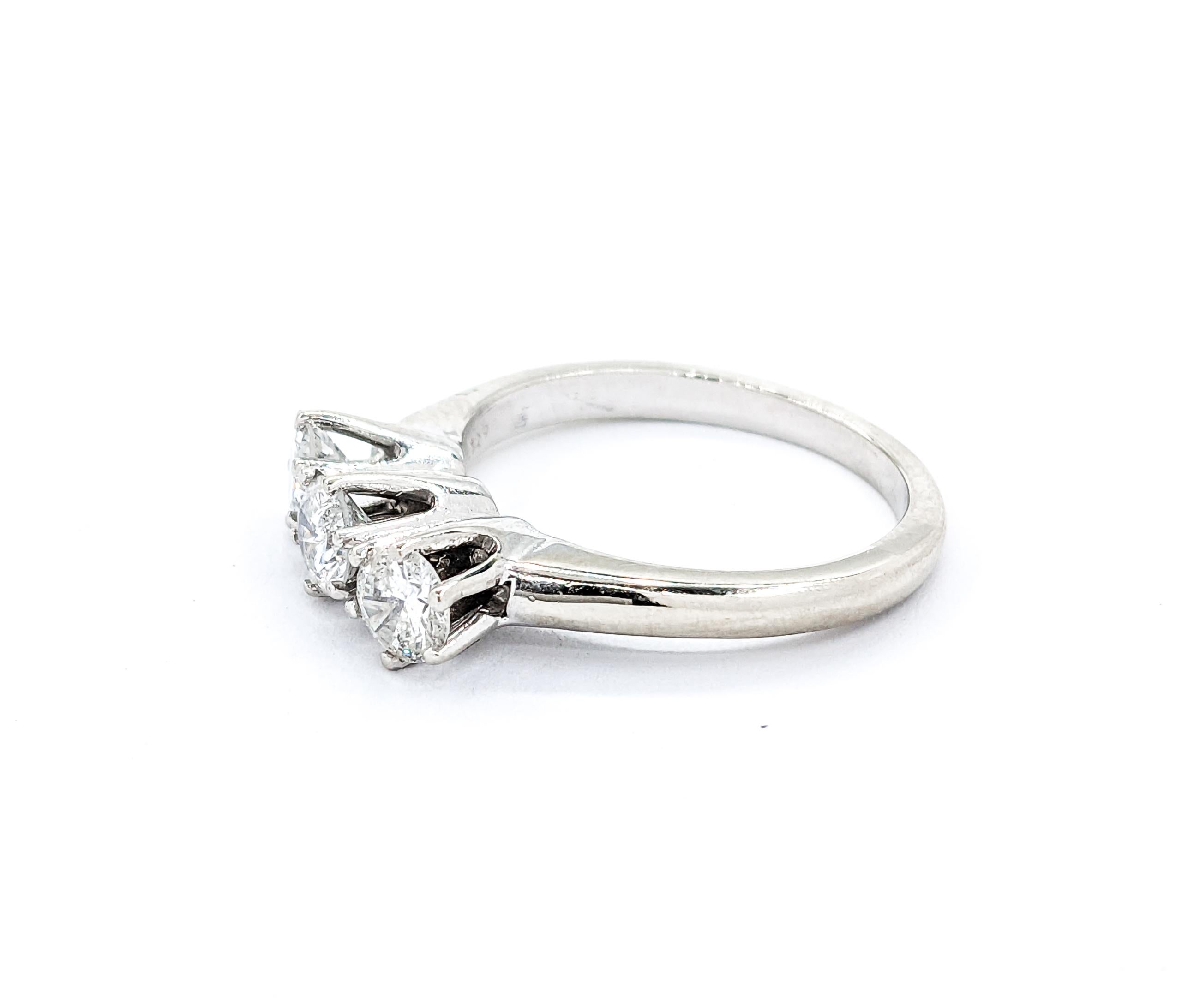 Vintage .86ctw Diamond Ring In White Gold For Sale 5