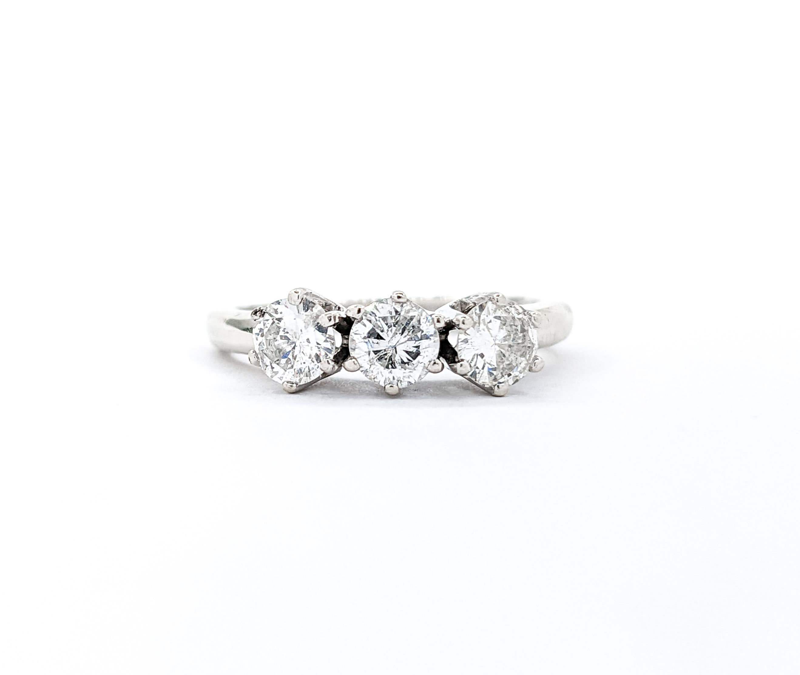 Vintage .86ctw Diamond Ring In White Gold For Sale 6