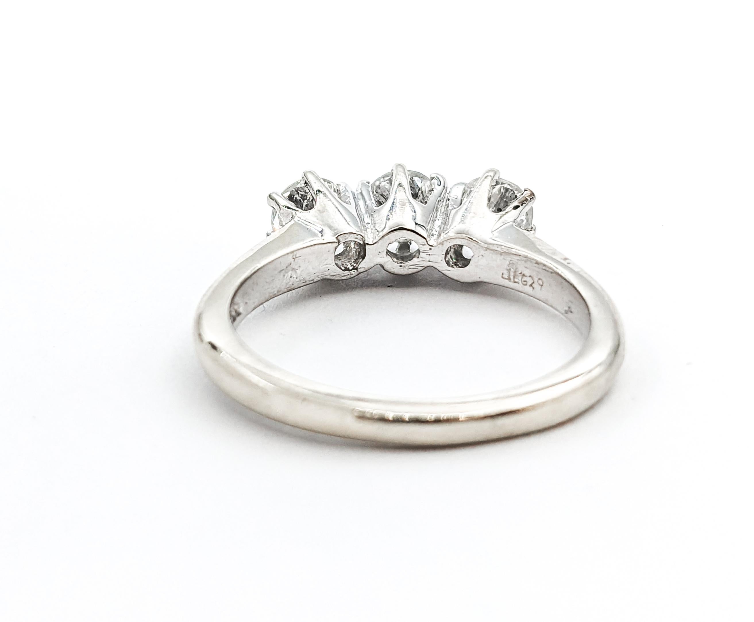 Women's Vintage .86ctw Diamond Ring In White Gold For Sale