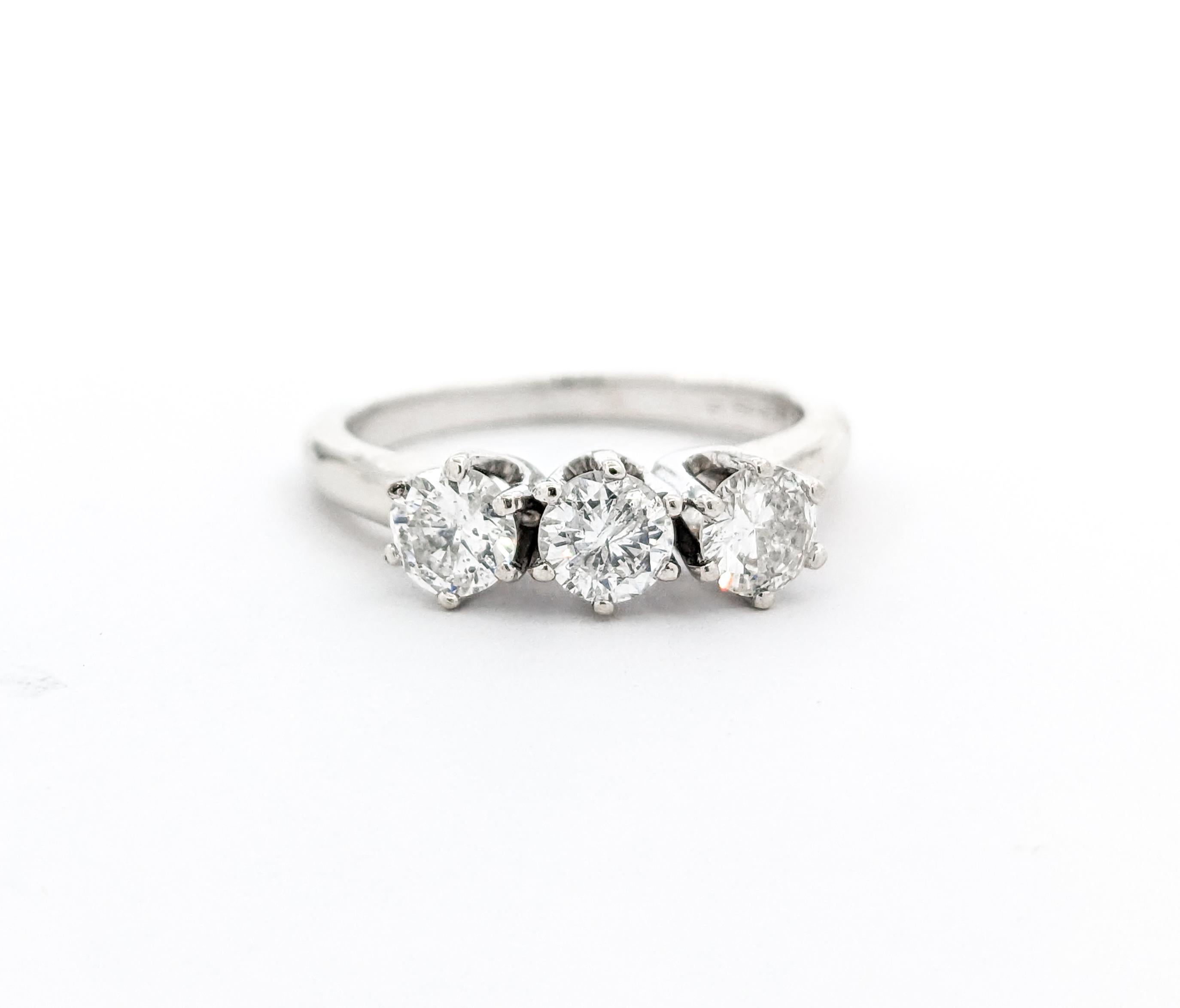 Vintage .86ctw Diamond Ring In White Gold For Sale 1