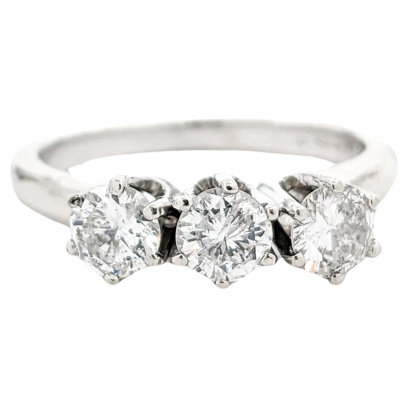 Vintage .86ctw Diamond Ring In White Gold For Sale
