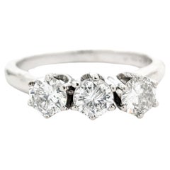 Vintage .86ctw Diamond Ring In White Gold