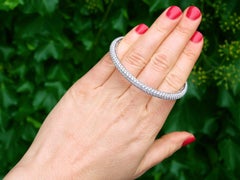 Vintage 8.80 Carat Diamond and 18 Karat White Gold Bangle