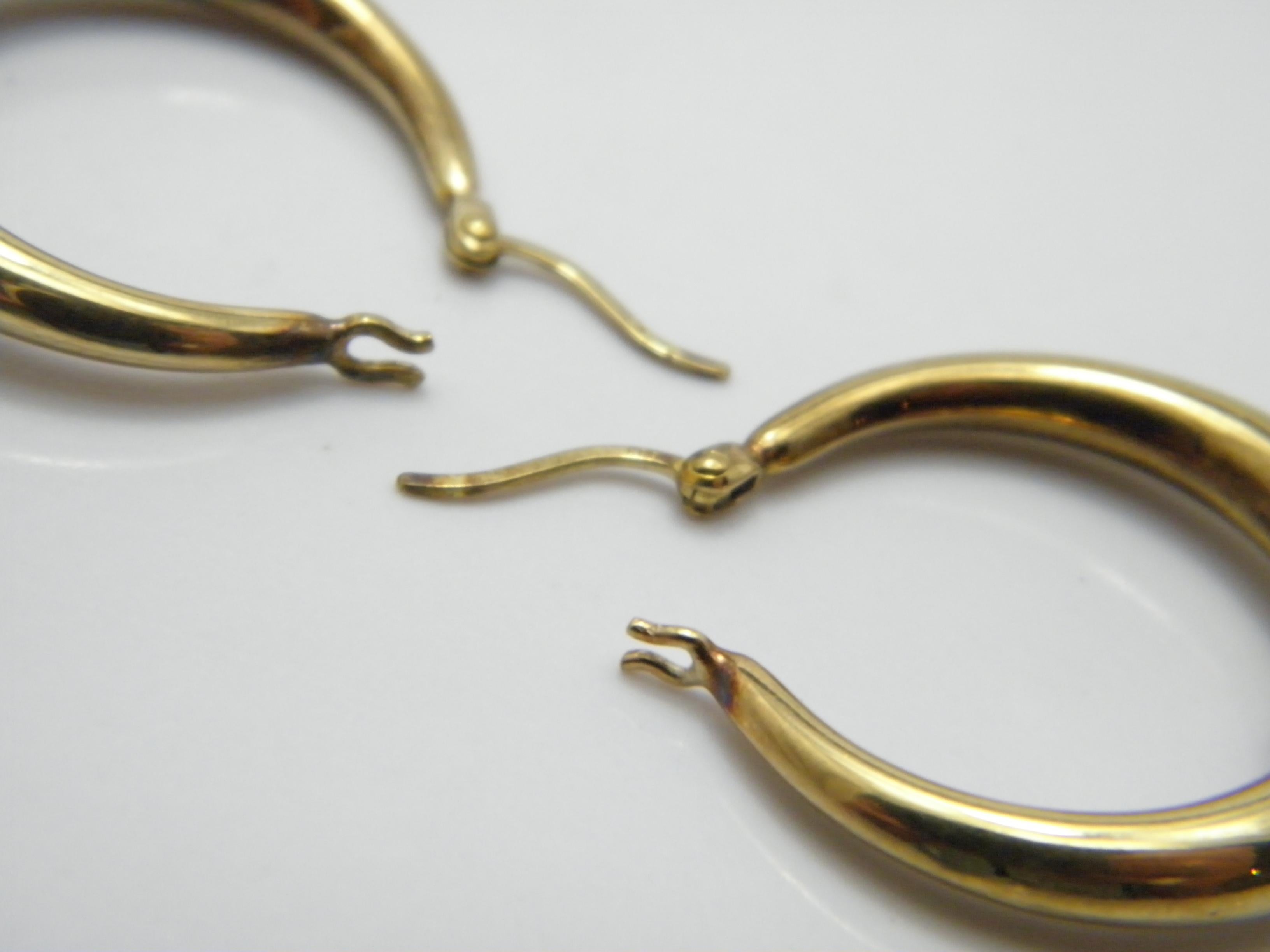 Vintage 8ct Gold Large Diamond Hoop Dangle Earrings 333 Purity Huggie Creole For Sale 3