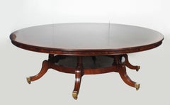 Vintage Diameter Flame Mahogany Dining Table & 12 Chairs 20th C