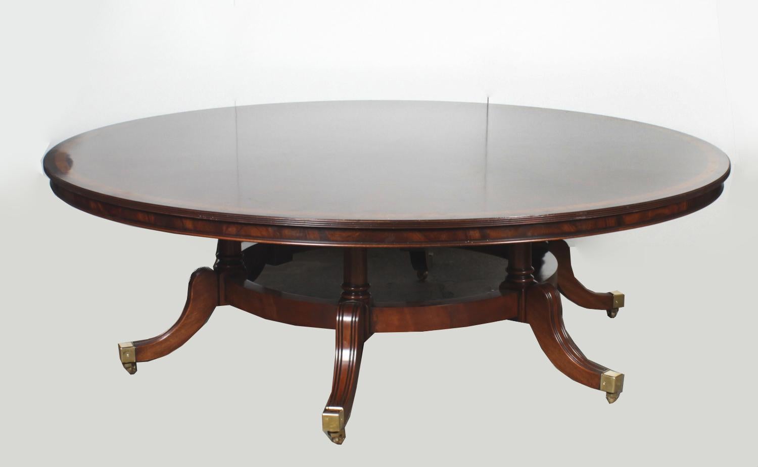 Vintage Flame Mahogany Regency Revival Dining Table, 20th C For Sale 10