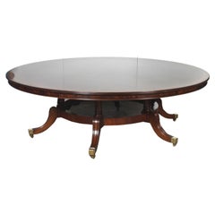 Vintage Flame Mahogany Regency Revival Dining Table, 20th C