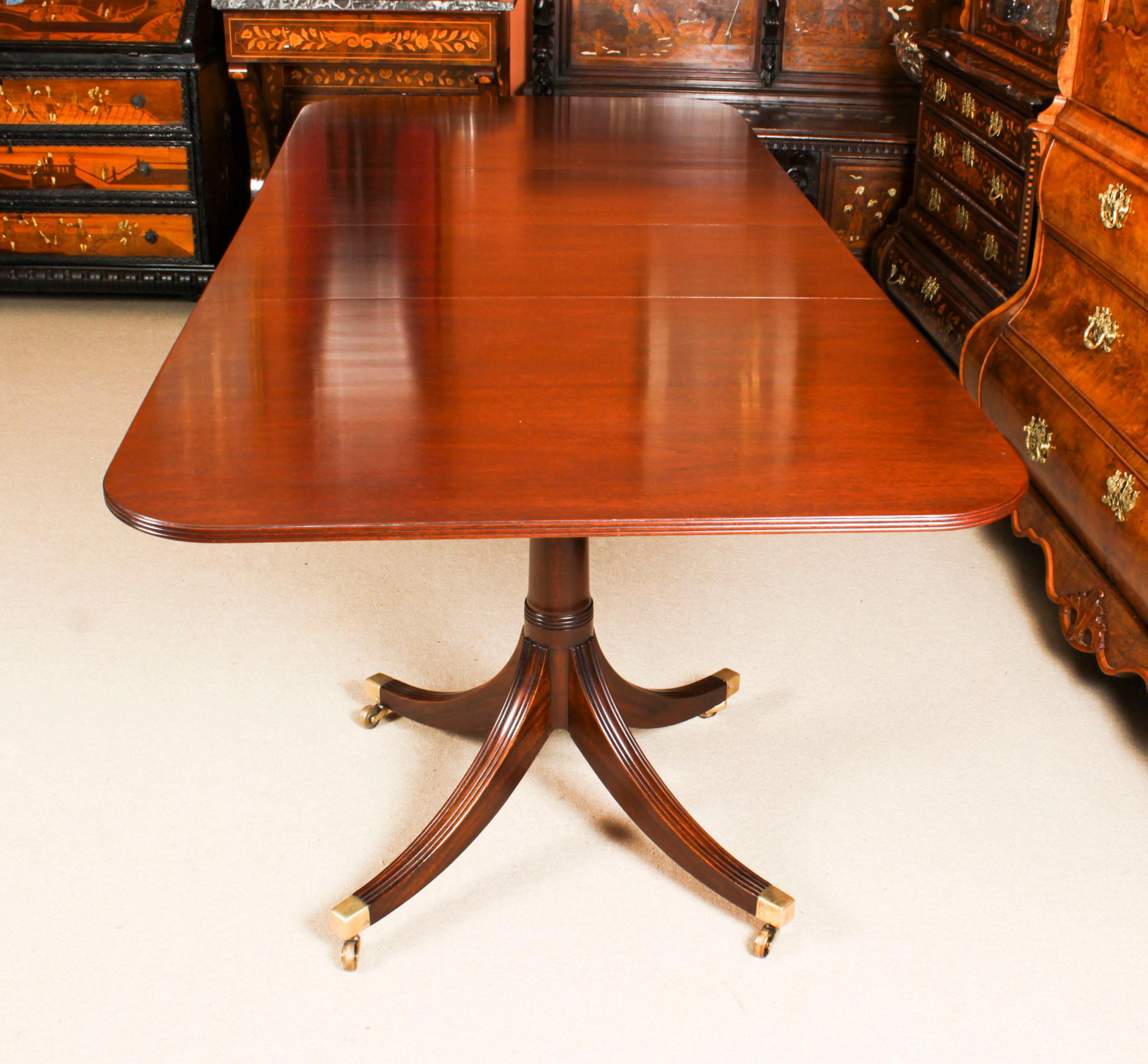 Regency Revival Vintage 8ft Dining Table by William Tillman & 10 Hepplewhite chairs 20th C