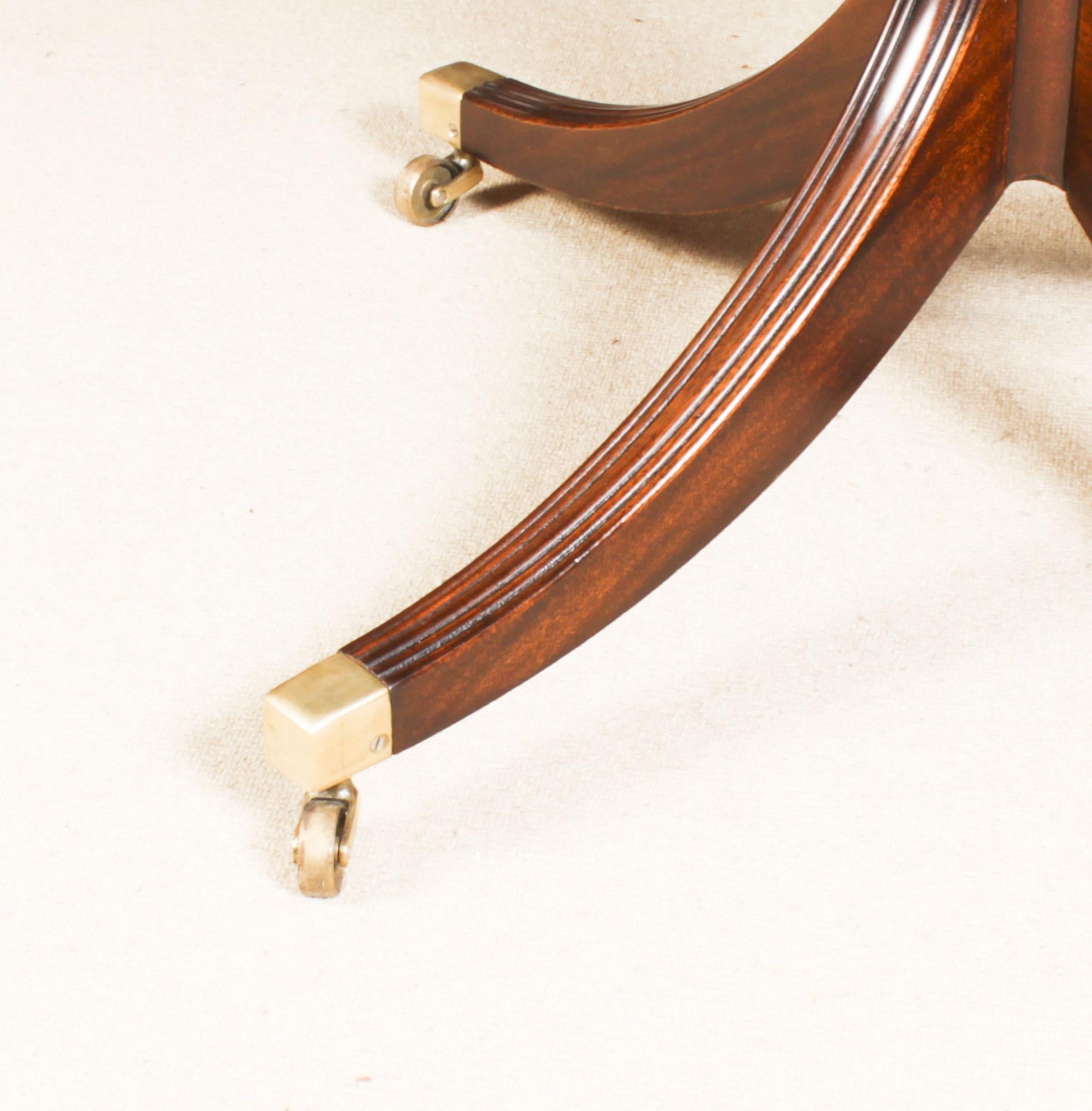 Vintage 8ft Regency Mahogany Twin Pillar Dining Table William Tillman 20th C 7
