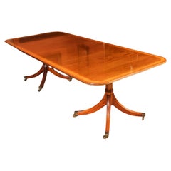 Vintage 8ft2" Regency Revival Twin Pillar Dining Table by William Tillman 20th C