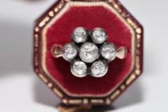 Vintage 8k Gold Natural Rose Cut Diamond Decorated Ring