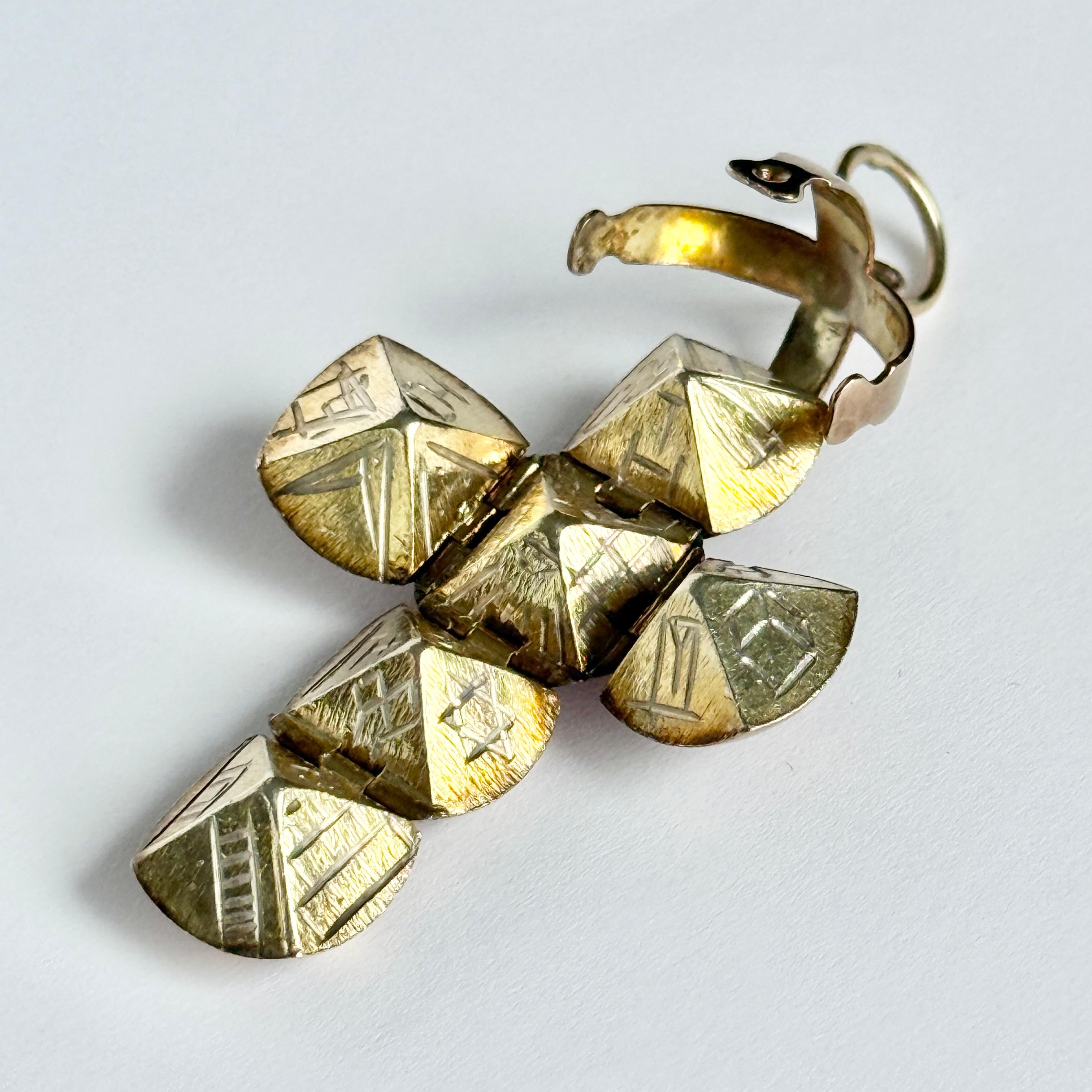 Ciondolo massonico d'epoca in oro e argento a 9 carati In condizioni buone in vendita a Chipping Campden, GB