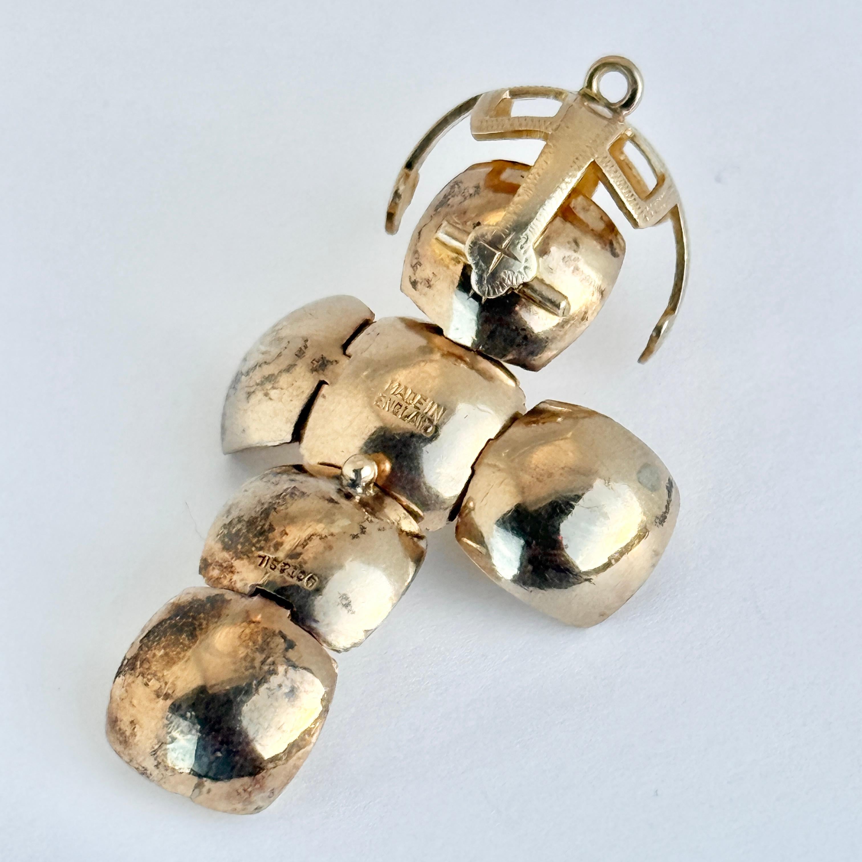 Ciondolo massonico d'epoca in oro e argento a 9 carati In condizioni buone in vendita a Chipping Campden, GB