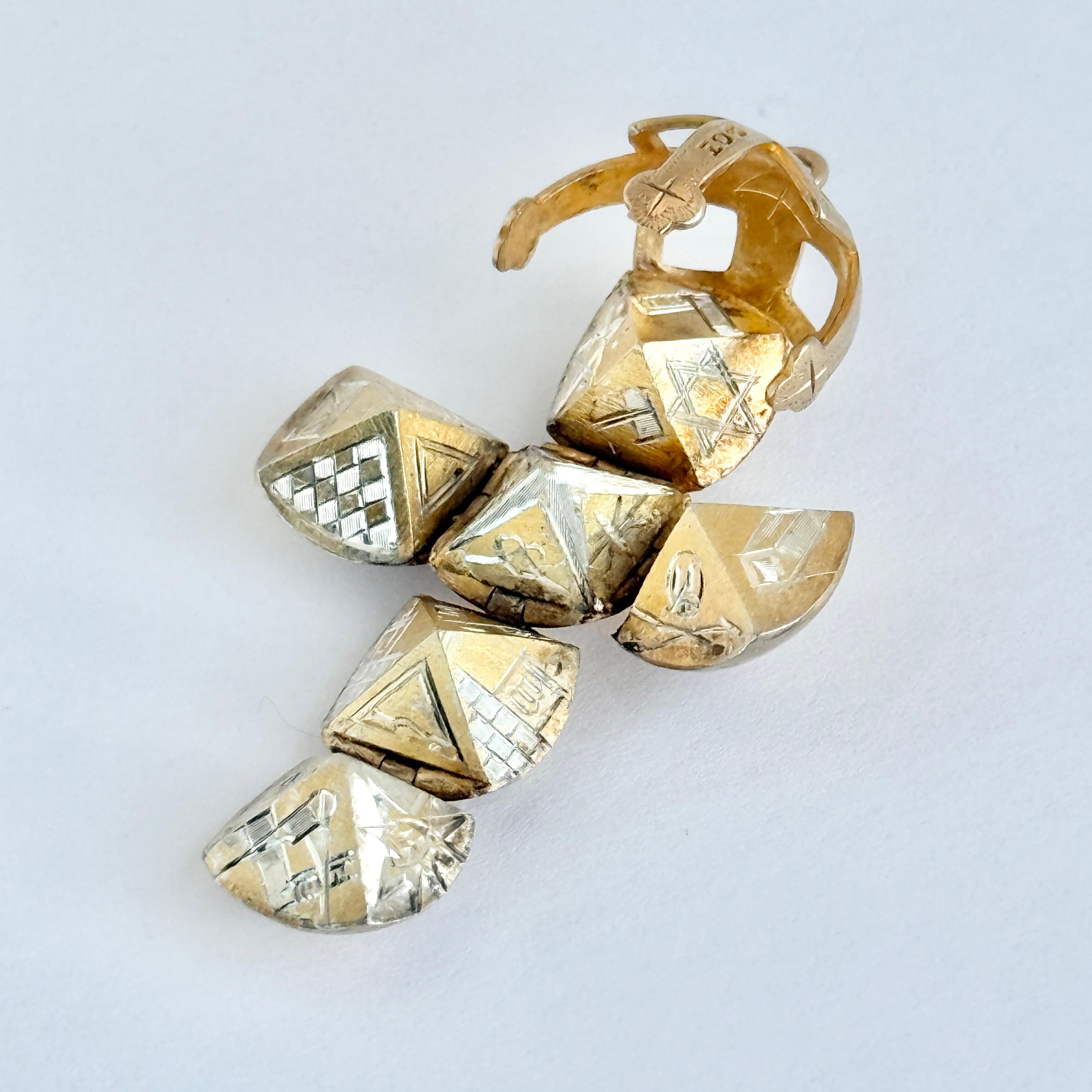 da uomo o donna Ciondolo massonico d'epoca in oro e argento a 9 carati in vendita