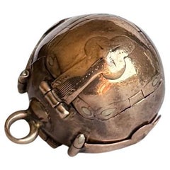 Vintage 9 Carat Gold and Silver Masonic Orb Pendant