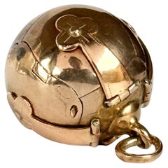 Vintage 9 Carat Gold and Silver Masonic Orb Pendant