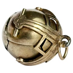 Vintage 9 Carat Gold and Silver Masonic Orb Pendant
